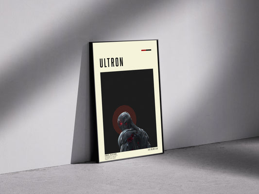 Avengers age of ultron black red Premium Semi-Glossy Paper Wooden Framed Poster edition 1