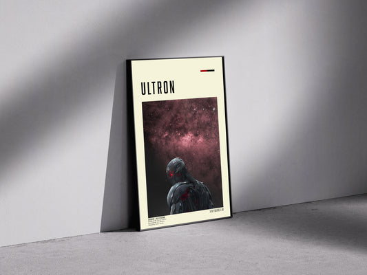 Avengers age of ultron black red Premium Semi-Glossy Paper Wooden Framed Poster 2