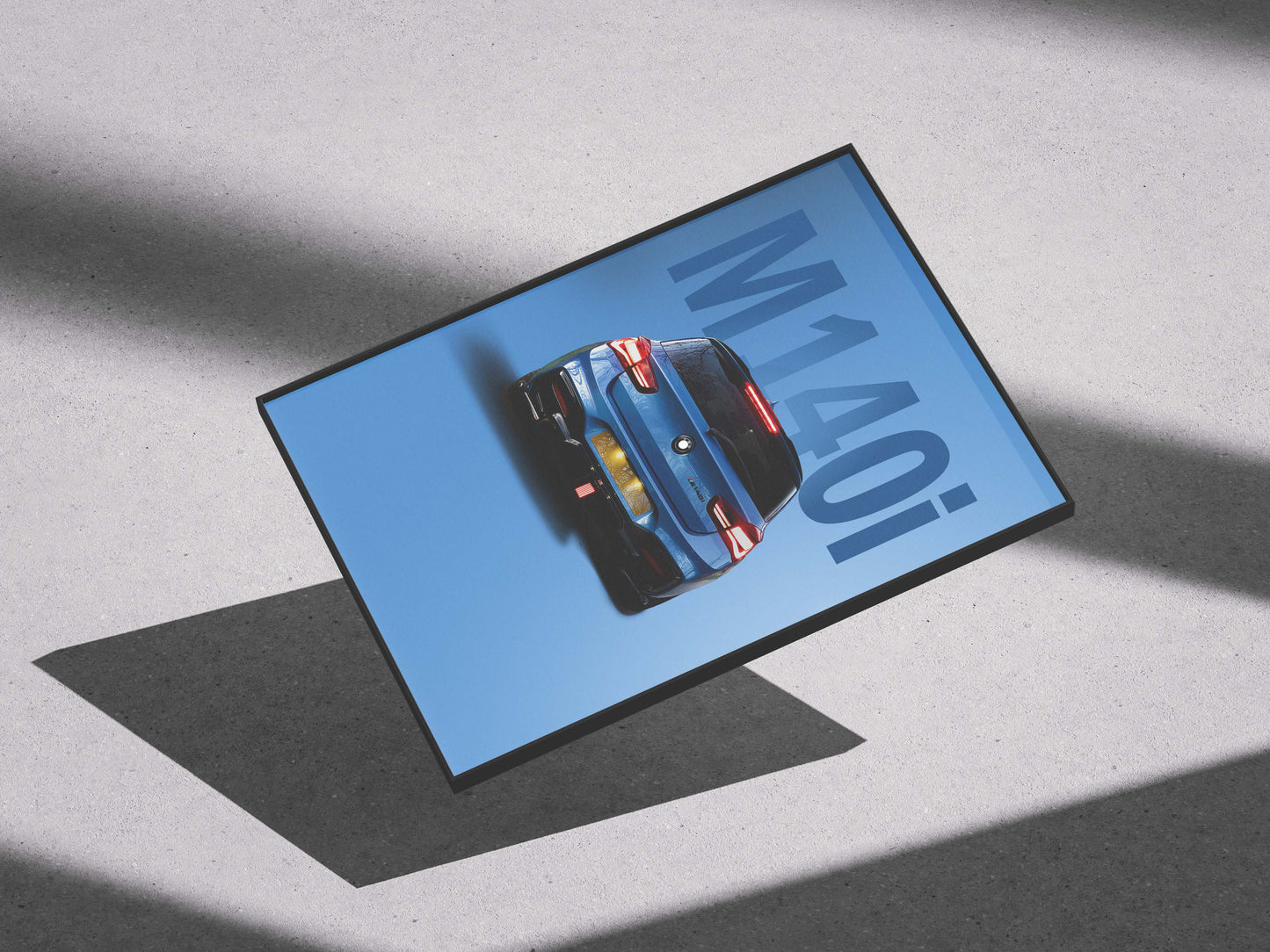 BMW M140i stage 2 blue Framed photo paper poster