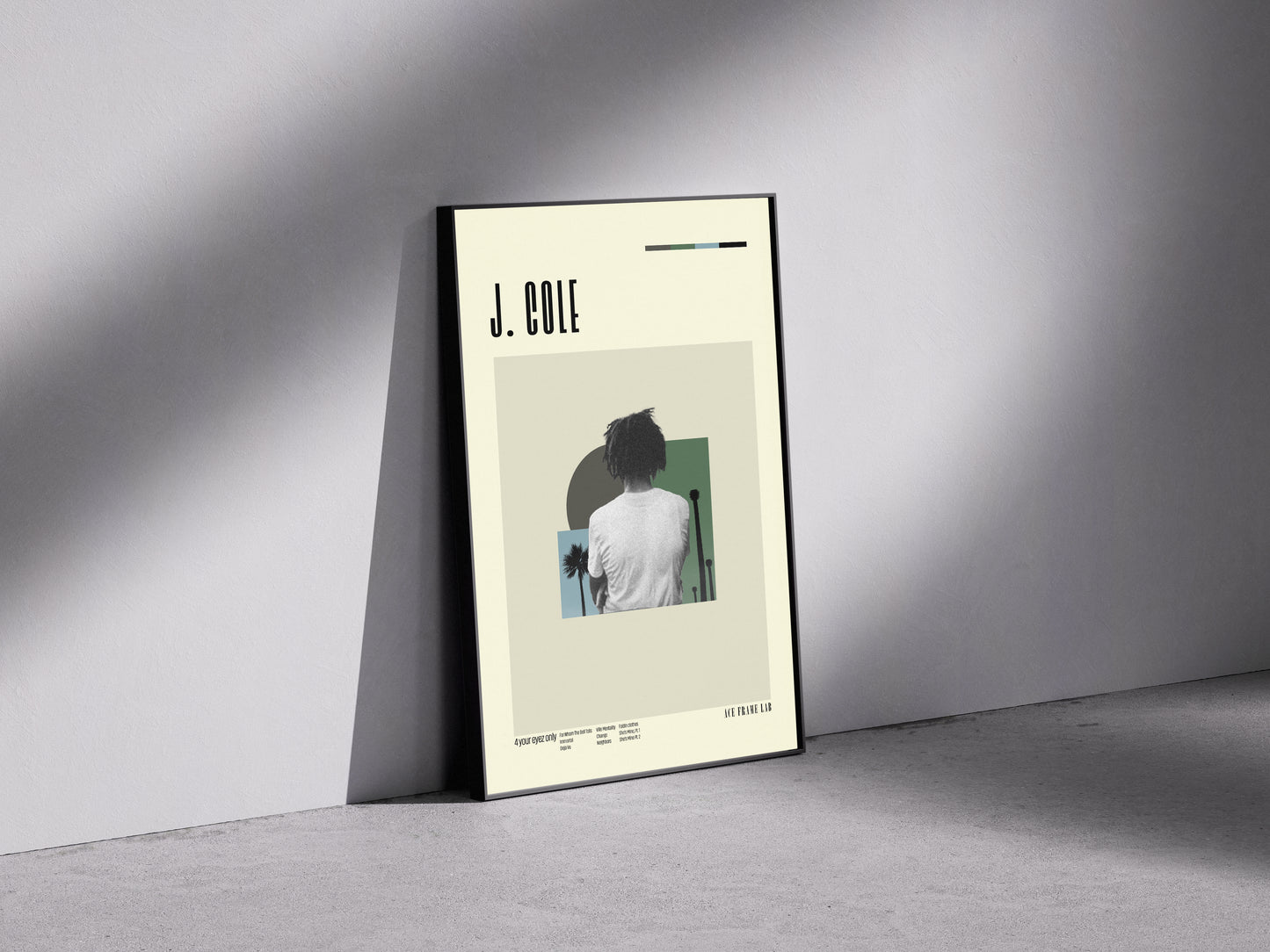 J. cole 4 your eyez only album Premium Semi-Glossy Paper Wooden Framed Poster