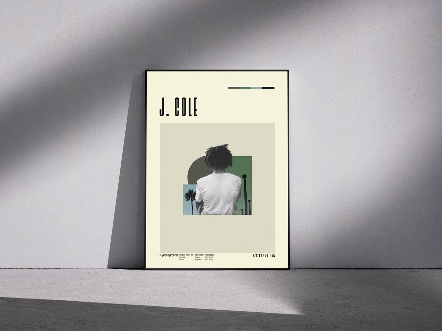 J. cole 4 your eyez only album Premium Semi-Glossy Paper Wooden Framed Poster