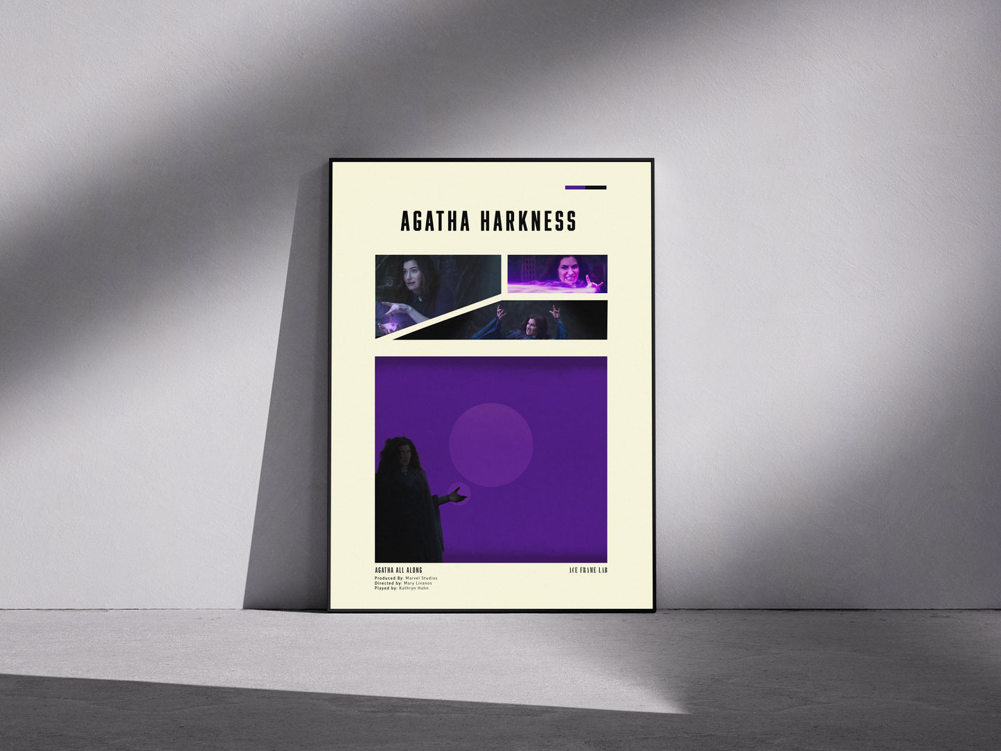 Agatha marvel black purple Premium Semi-Glossy Paper Wooden Framed Poster 2