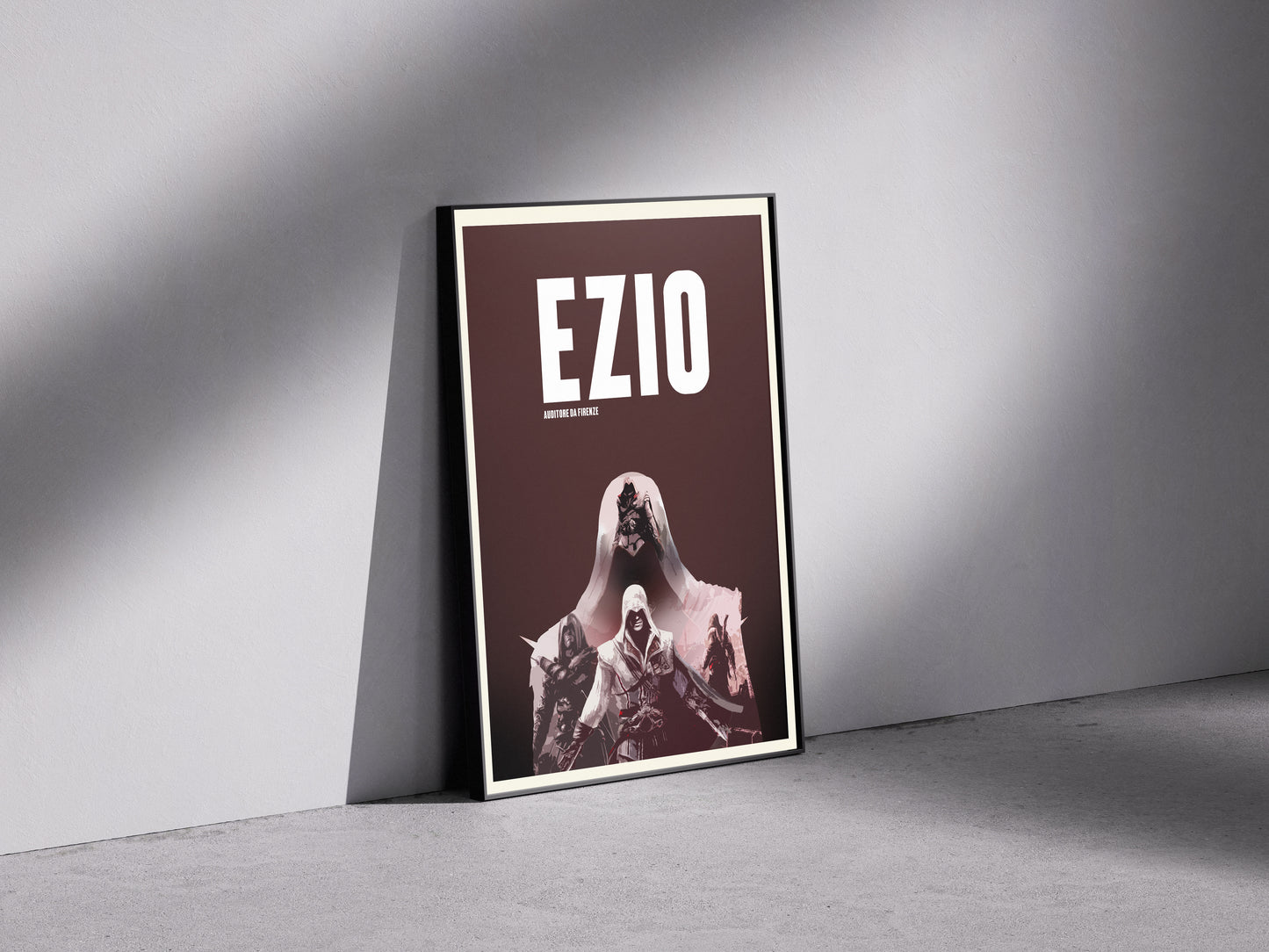 Ezio auditore Premium Semi-Glossy Paper Wooden Framed Poster