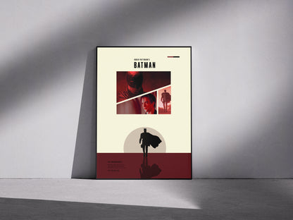 The batman 2022 black and red Premium Semi-Glossy Paper Wooden Framed Poster 2