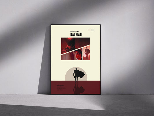 The batman 2022 black and red Premium Semi-Glossy Paper Wooden Framed Poster 2