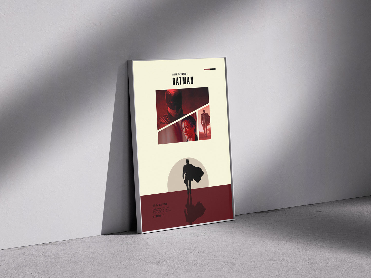 The batman 2022 black and red Premium Semi-Glossy Paper Wooden Framed Poster 2