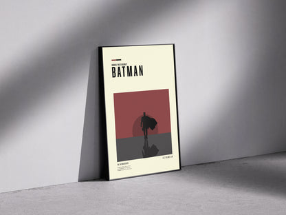 The batman 2022 black and red Premium Semi-Glossy Paper Wooden Framed Poster