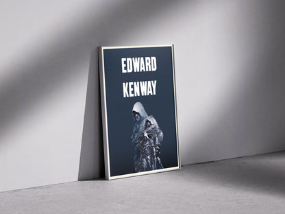 Edward Kenway Premium Semi-Glossy Paper Wooden Framed Poster