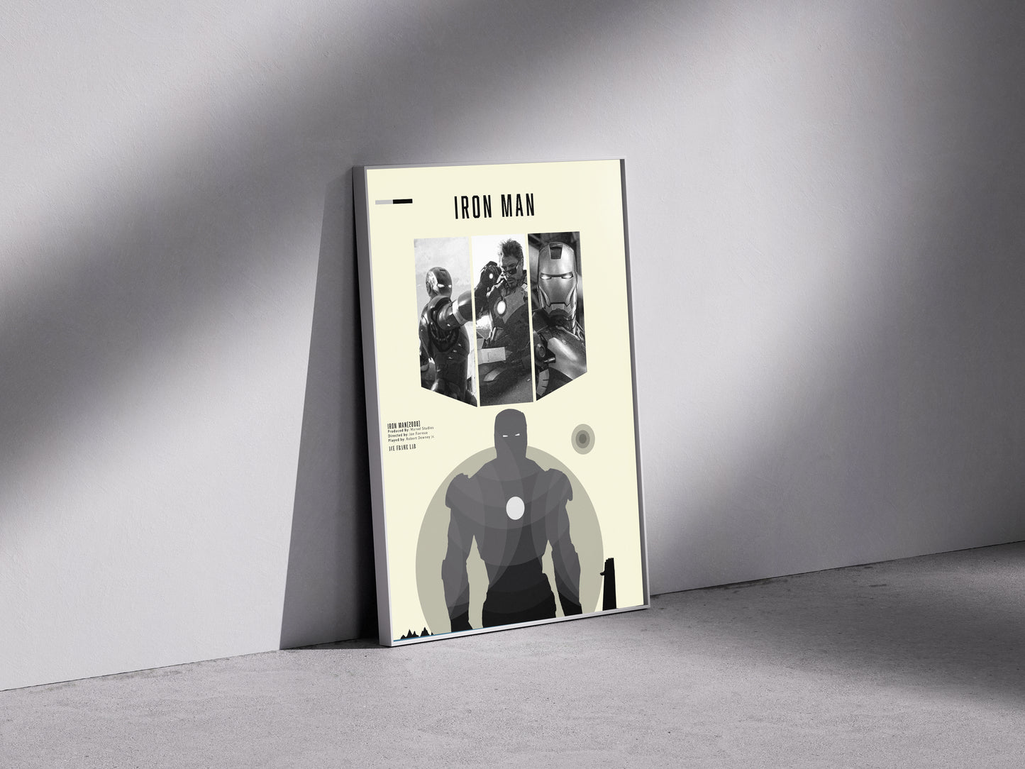 Marvel iron man 2008 Premium Semi-Glossy Paper Wooden Framed Poster