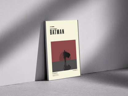 The batman 2022 black and red Premium Semi-Glossy Paper Wooden Framed Poster