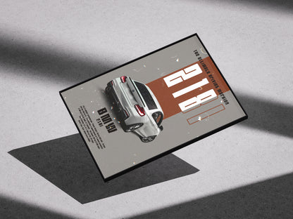 White BMW 218i Premium Semi-Glossy Paper Wooden Framed Poster