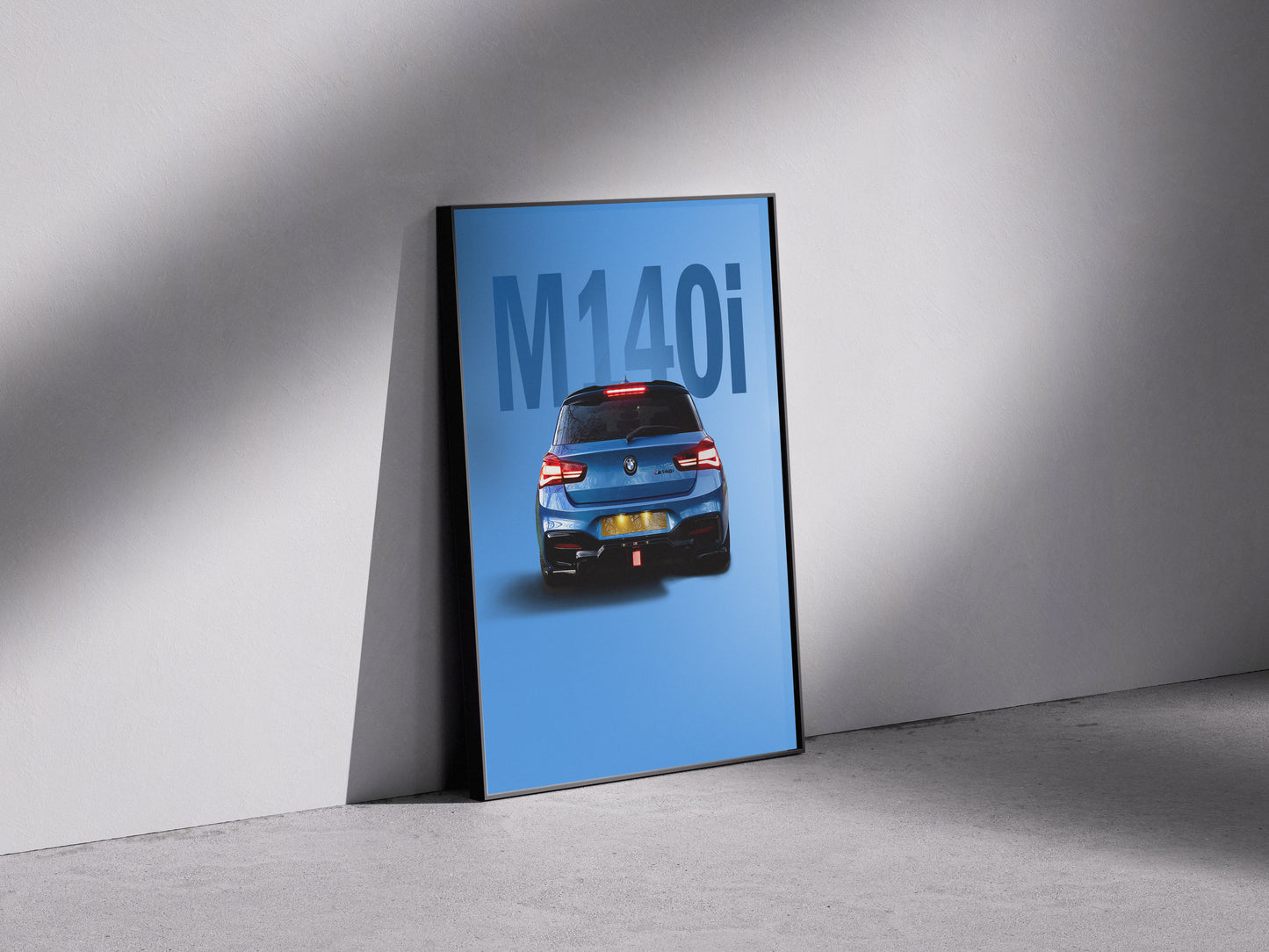 BMW M140i stage 2 blue Framed photo paper poster