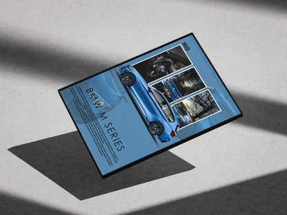 BMW window Premium Semi-Glossy Paper Wooden Framed Poster