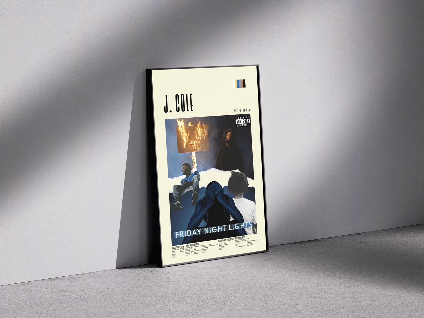 J. cole 4 album Premium Semi-Glossy Paper Wooden Framed Poster
