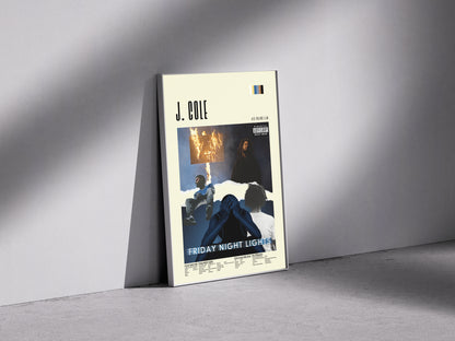 J. cole 4 album Premium Semi-Glossy Paper Wooden Framed Poster