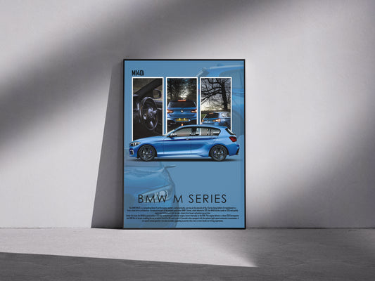 BMW window Premium Semi-Glossy Paper Wooden Framed Poster