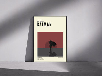 The batman 2022 black and red Premium Semi-Glossy Paper Wooden Framed Poster
