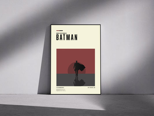 The batman 2022 black and red Premium Semi-Glossy Paper Wooden Framed Poster
