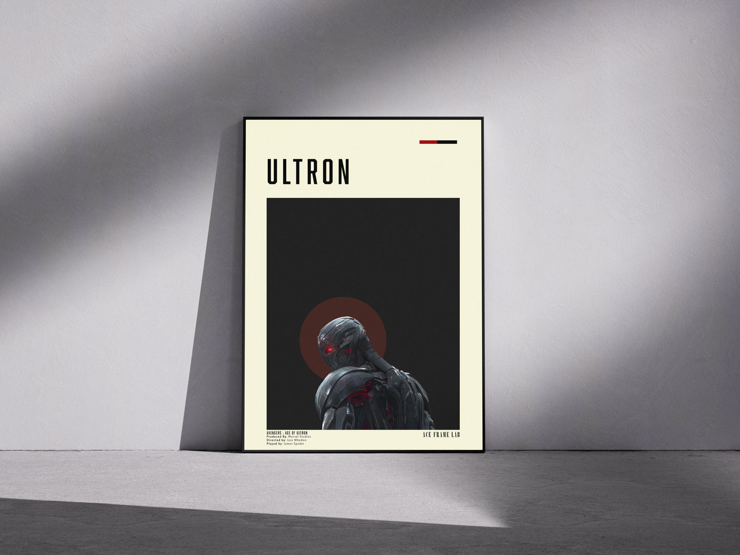Avengers age of ultron black red Premium Semi-Glossy Paper Wooden Framed Poster edition 1