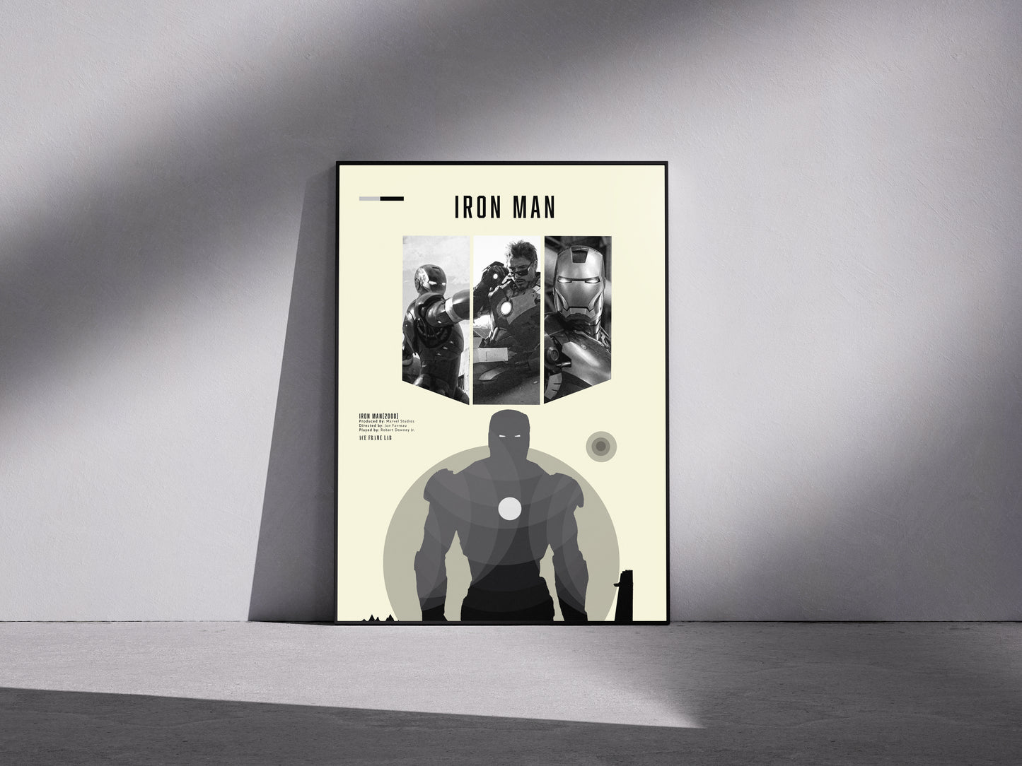 Marvel iron man 2008 Premium Semi-Glossy Paper Wooden Framed Poster