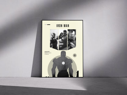 Marvel iron man 2008 Premium Semi-Glossy Paper Wooden Framed Poster