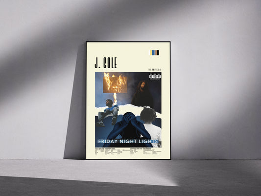 J. cole 4 album Premium Semi-Glossy Paper Wooden Framed Poster