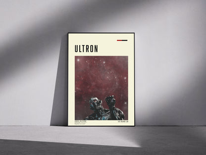 Avengers age of ultron black red Premium Semi-Glossy Paper Wooden Framed Poster edition 3
