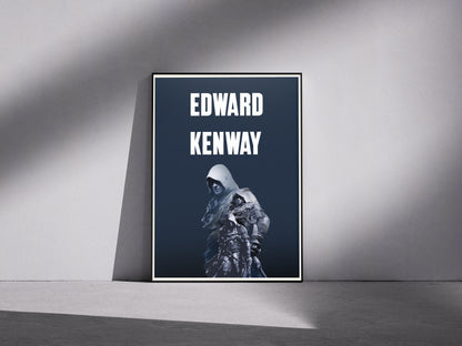 Edward Kenway Premium Semi-Glossy Paper Wooden Framed Poster