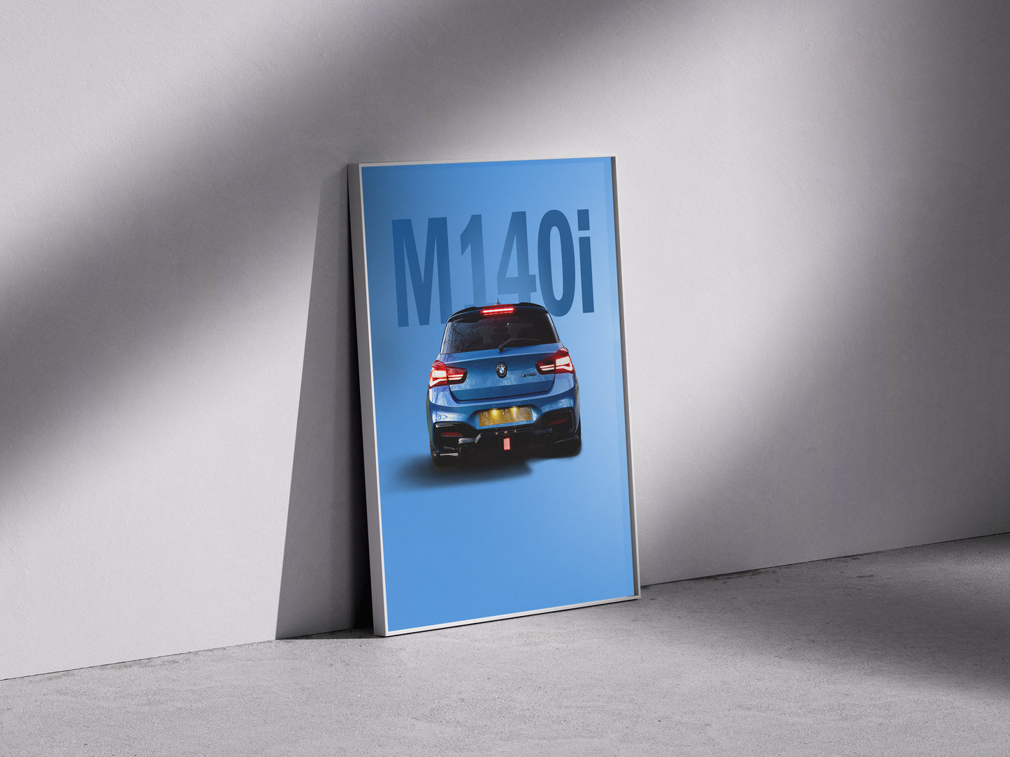 BMW M140i stage 2 blue Framed photo paper poster